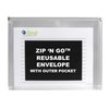 C-Line Products Zip 'N Go Reusable Envelope with Outer Pocket, Clear, 3PK Set of 8 PK, 24PK 48117-BX
